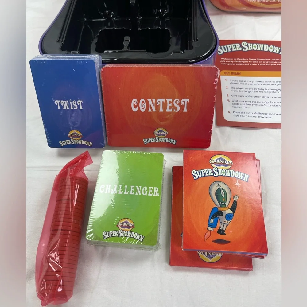 Super Showdown Game By Cranium, Opened but Unopened Game Pieces